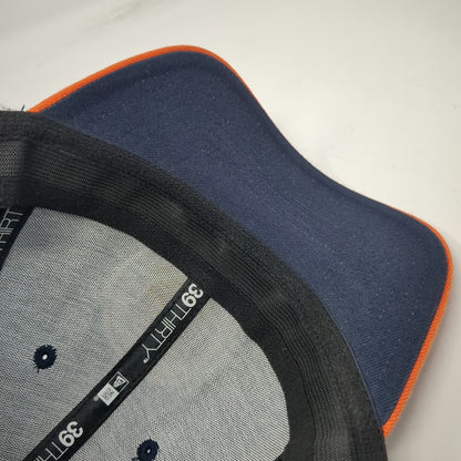 Chicago Bears NFL New Era XL Blue Orange 39THIRTY Stretch Curved Brim Cap Hat