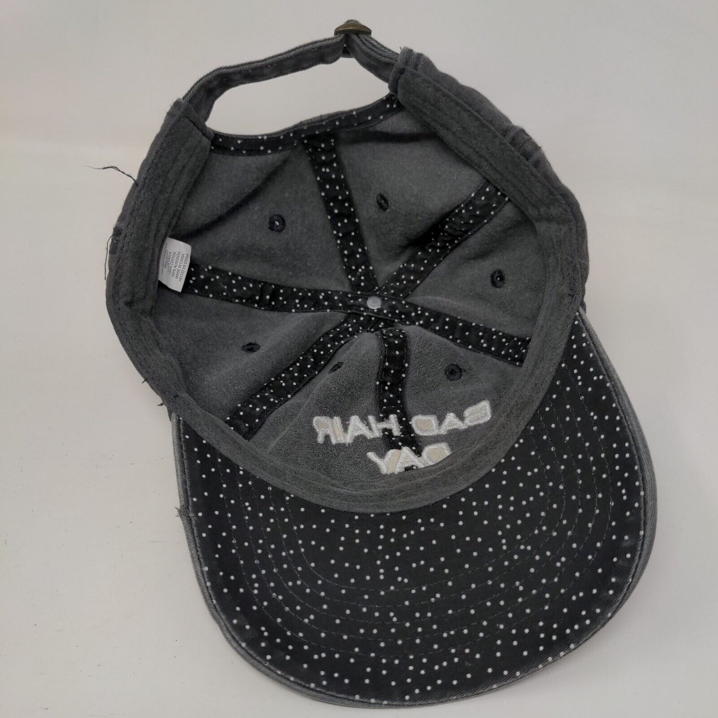 Bad Hair Day Slideback Hat Black OSFM Adjustable Embroidered Vented Holes
