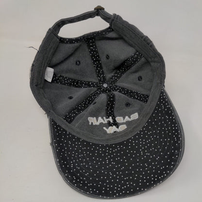 Bad Hair Day Slideback Hat Black OSFM Adjustable Embroidered Vented Holes