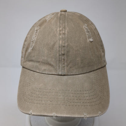 David And Young Slideback Hat Brown One Size Adjustable Blank Distressed