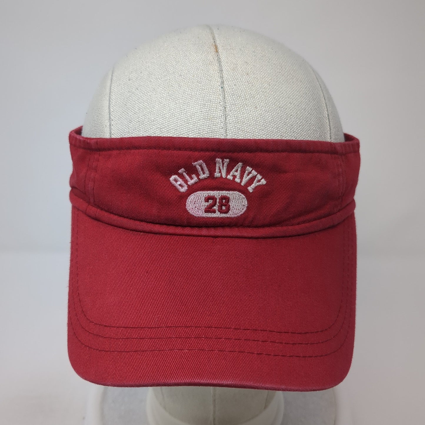 Old Navy 28 Strapback Visor Hat Red One Size Embroidered Adjustable