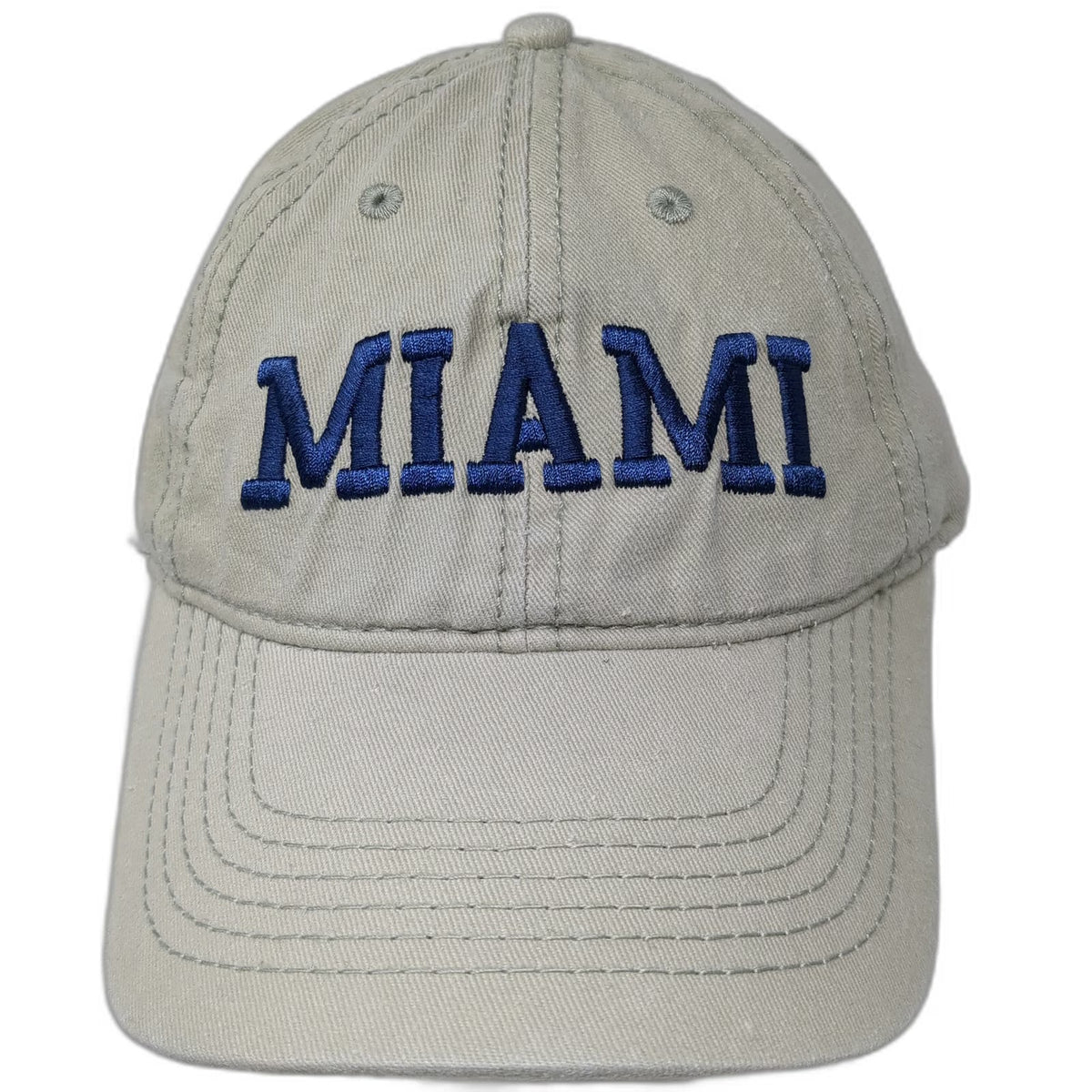 ESY Baseball Cap Beige One Size Embroidered Miami Slideback Cotton Strap Hat