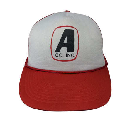 A Co Inc. Snapback Trucker Hat Red OSFA Adjustable Mesh Back Rope Mohr's