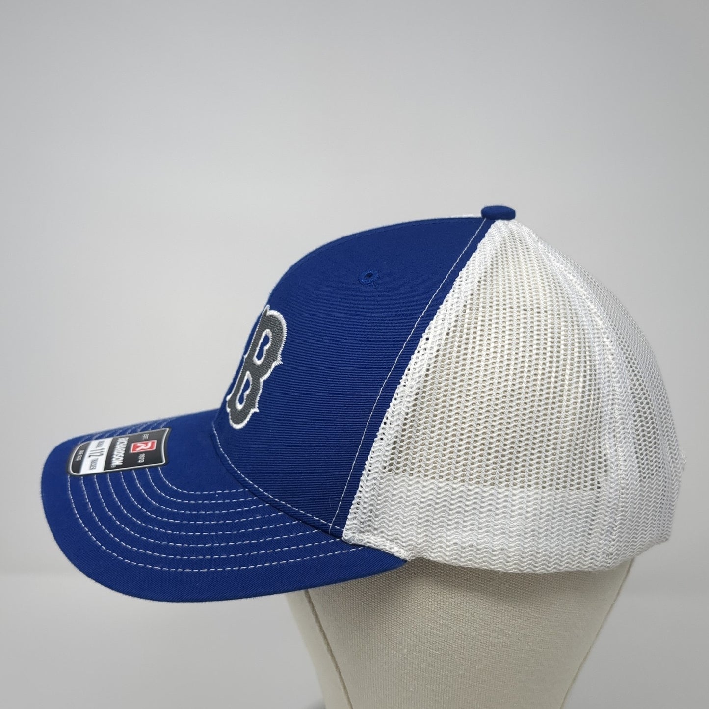 EB Snapback Mesh Back Trucker Hat Blue One Size Colorblock Richardson