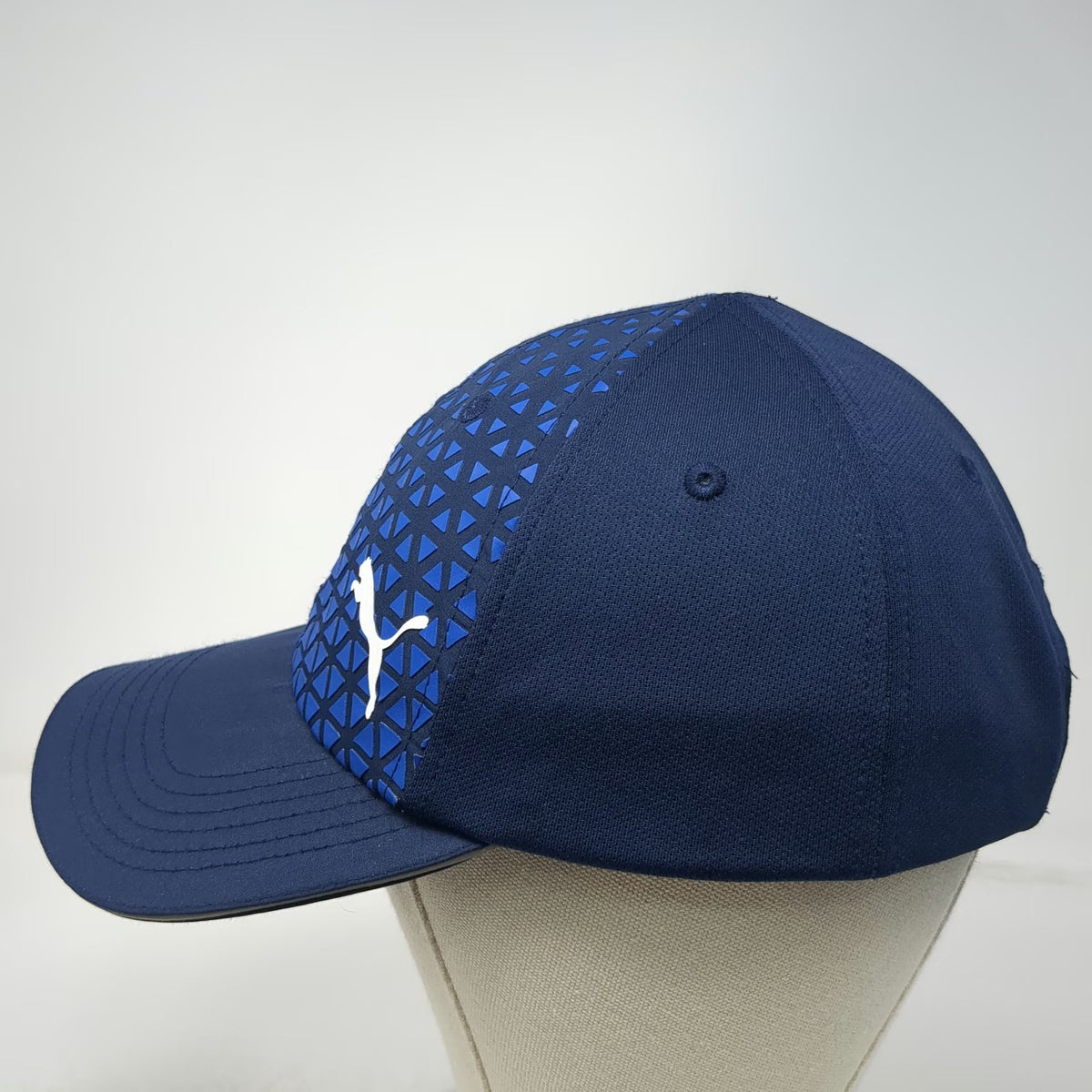 Puma Baseball Cap Blue One Size Breathable Geometric Polyester Strapback Hat