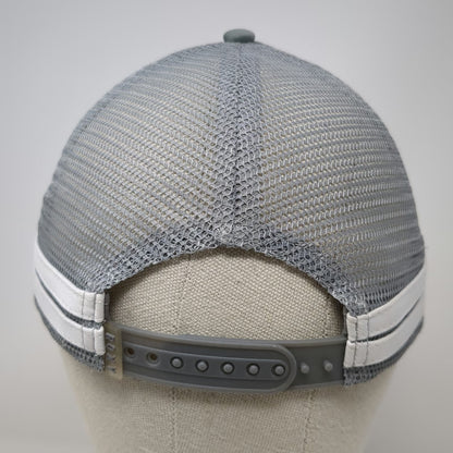 Roxy Trucker Hat Gray White One Size California Sunset Mesh Back Snapback