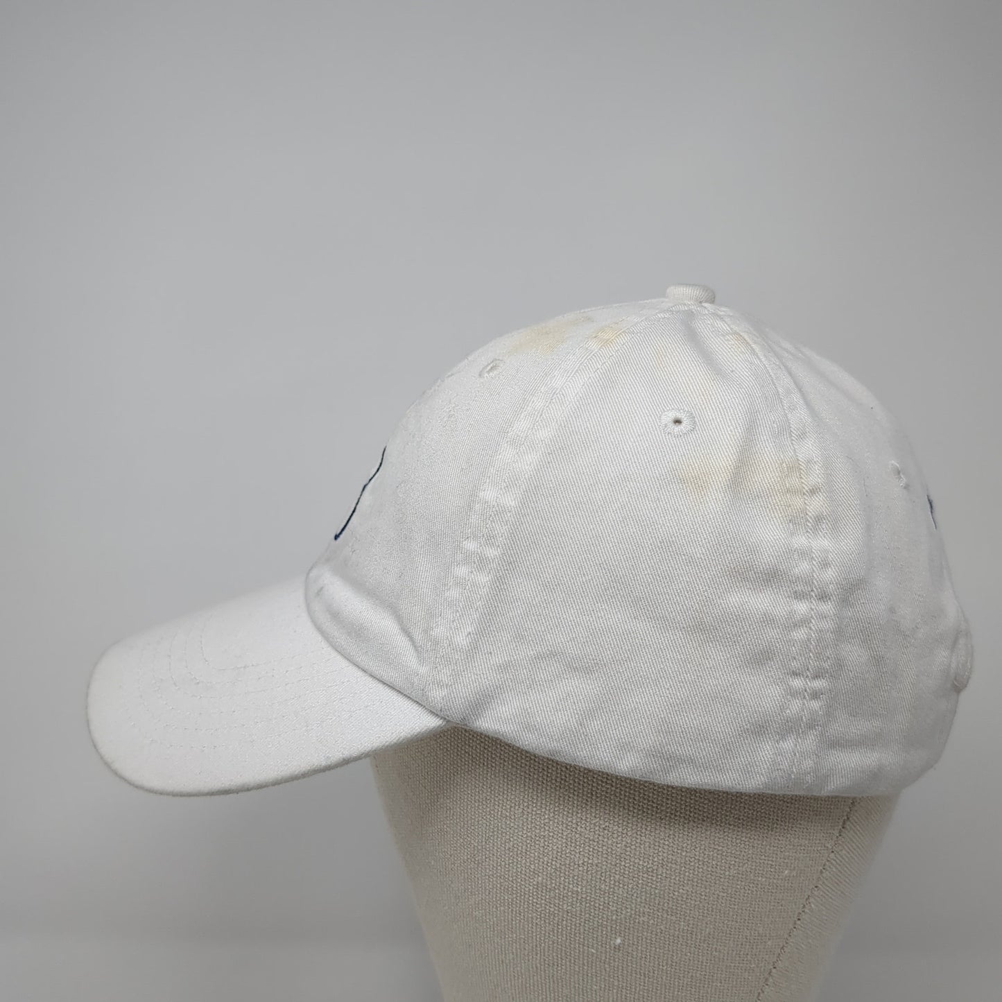B Counter Slideback Baseball Cap White One Size Adjustable Embroidered 6 Panel