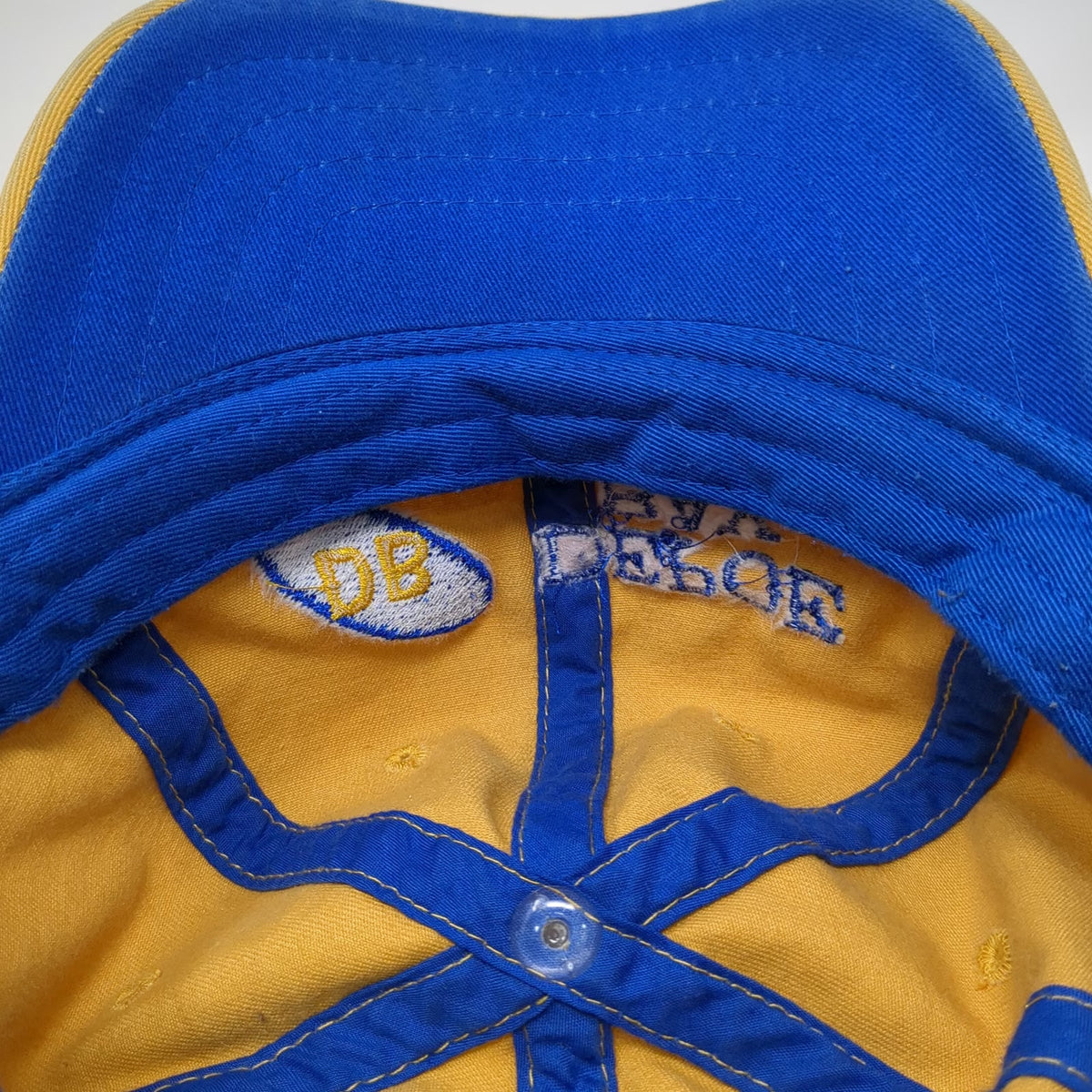 J HATS Baseball Cap Yellow One Size Distressed Depoe Bay Embroidered Slideback