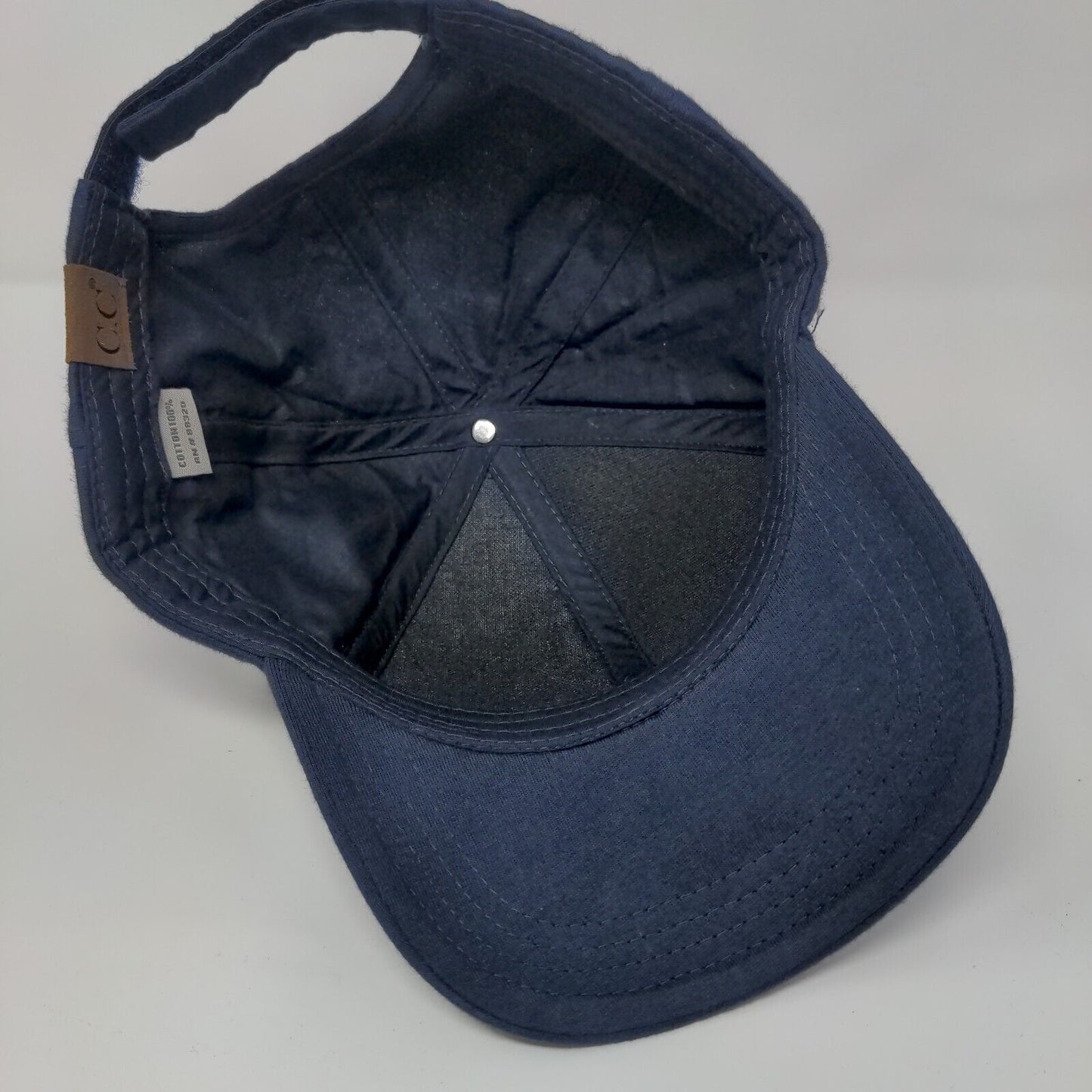 C.C Exclusives Strapback Hat Blue OSFA Adjustable Stars 6 Panel Cotton