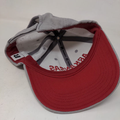 Russell Athletic Men's Strapback Hat Gray Embroidered Arkansas Razorbacks Logo