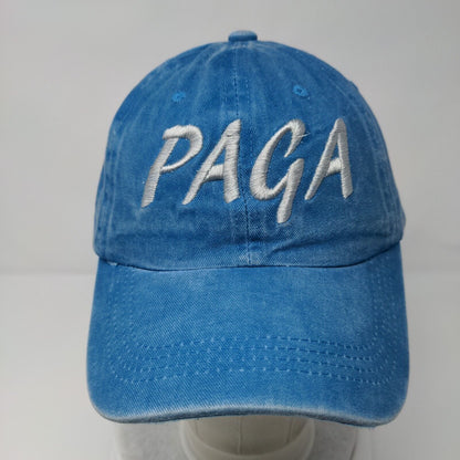 PAGA Slideback Hat Blue One Size Adjustable Embroidered Vented Holes 6 Panel