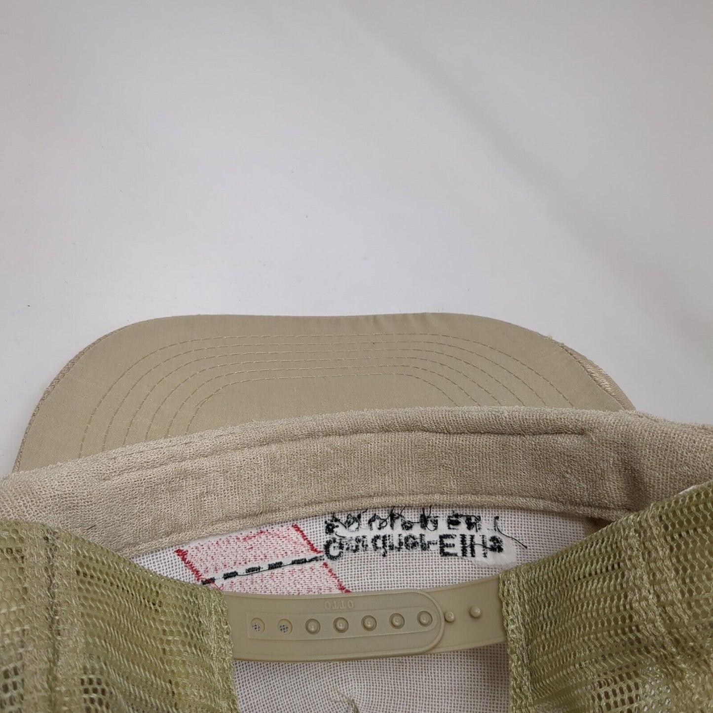 Garden-Ellis Equipment Snapback Trucker Hat Tan OS Adjustable Mesh Back Otto