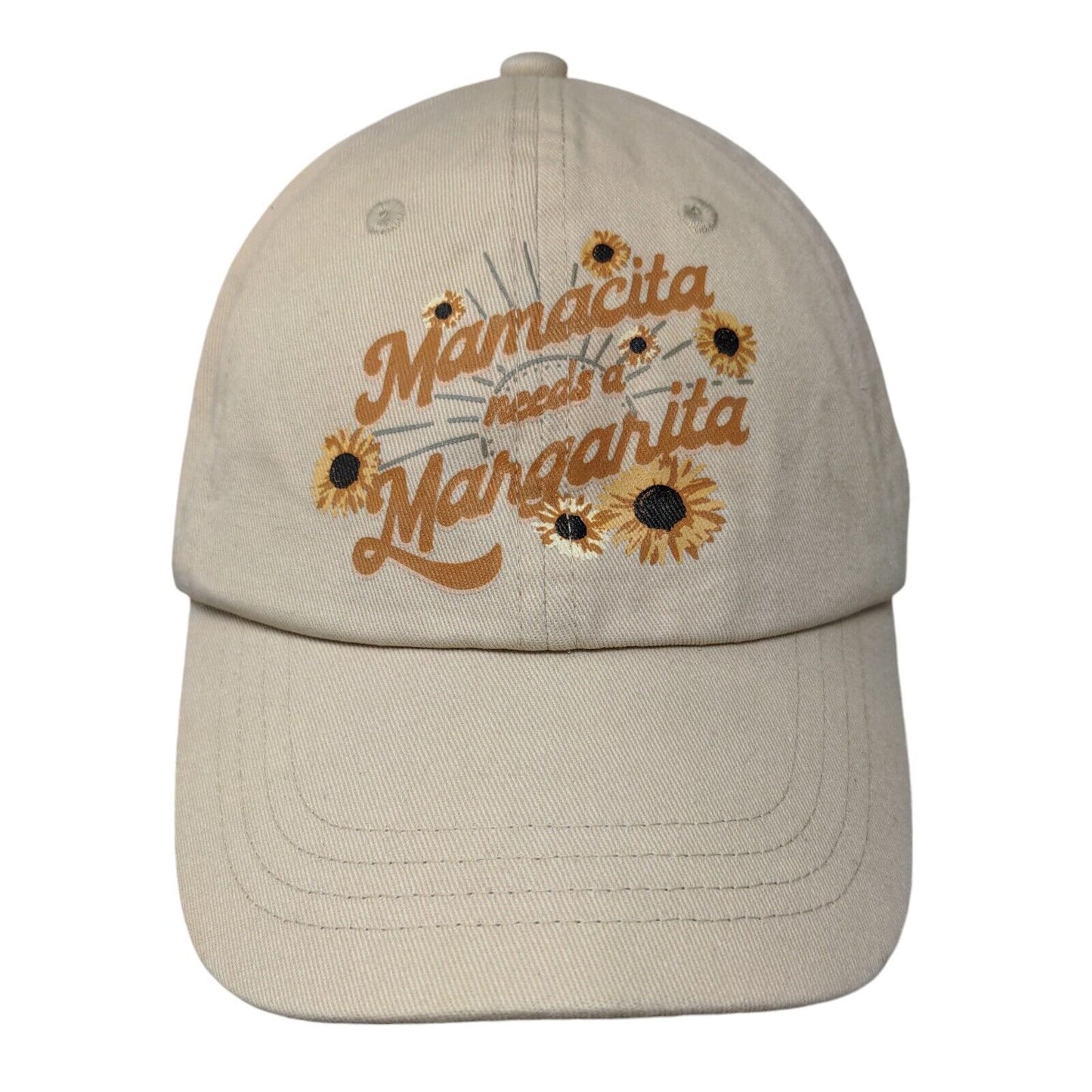 Mamacita Needs A Margarita Snapback Hat Tan OSFM Adjustable 6 Panel