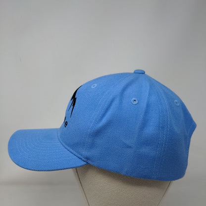 Elevate Strapback Hat Blue OSFA Adjustable Embroidered Vented Holes 6 Panel