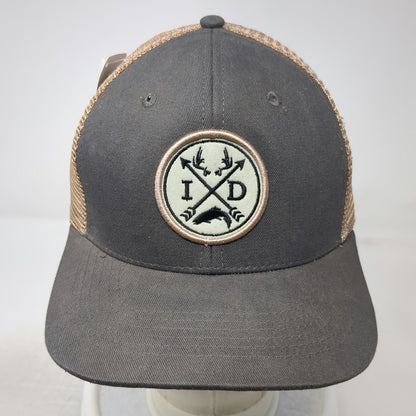 Arcadian Outfitters Gray One Size Trucker Hat Snapback Mesh Patch ID Logo Fish