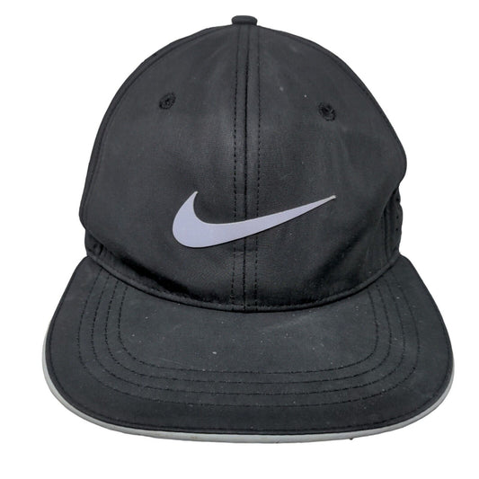 Nike Snapback Hat Black One Size Adjustable Breathable Mesh Swoosh Logo