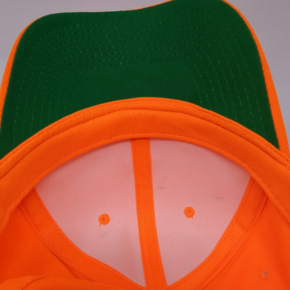 Signatures Snapback Hat Orange One Size Adjustable Vented Holes 6 Panel Blank