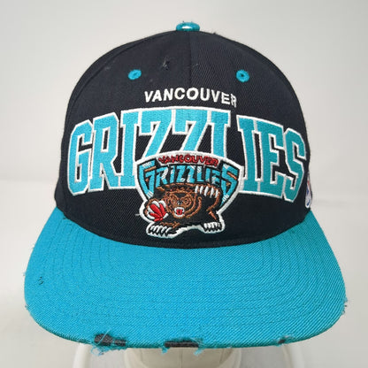 Mitchell & Ness Vancouver Grizzlies NBA Snapback Hat Black Blue One Size Wool Flat