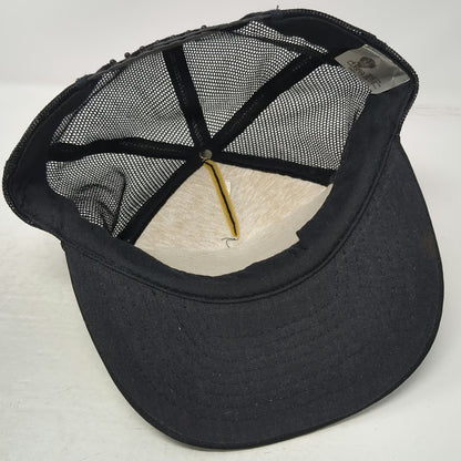 Cobra Caps Trucker Hat Black One Size Snapback Money Can't Buy Happiness Quote
