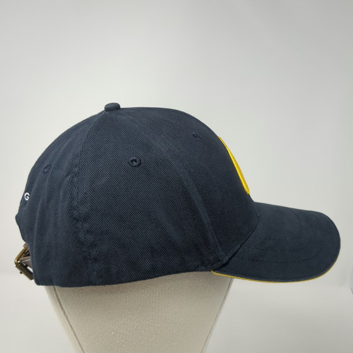 Breitling Baseball Cap Blue One Size Organic Cotton Leather Strapback Logo Hat