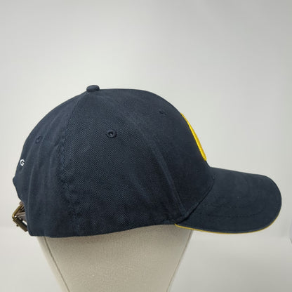 Breitling Baseball Cap Blue One Size Organic Cotton Leather Strapback Logo Hat