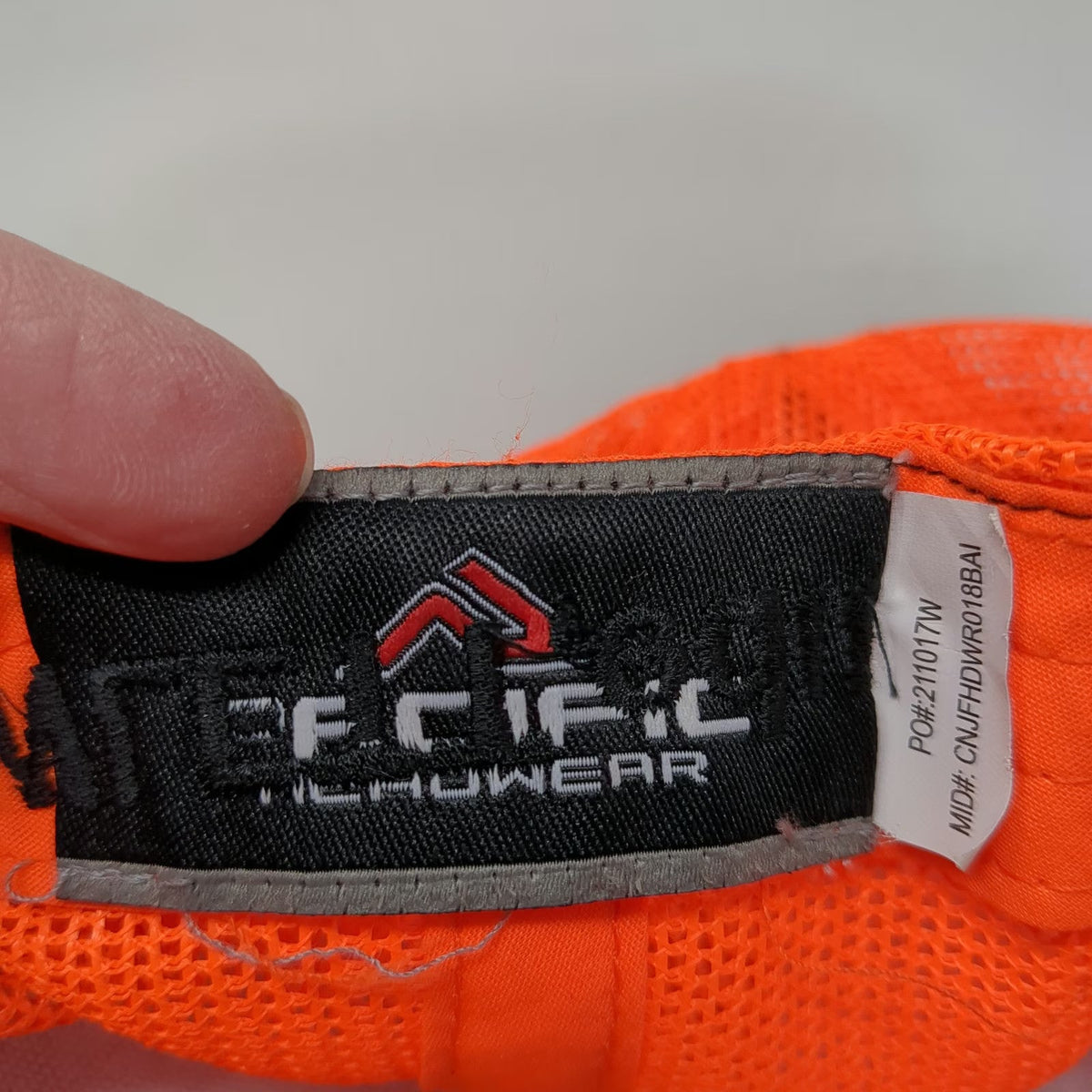 Pacific Snapback Black Orange One Size Northwest Laborers Training Mesh Hat