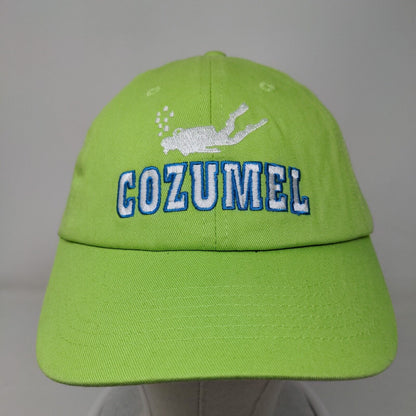 Cozumel Strapback Scuba Hat Green One Size Adjustable Embroidered Vented Holes