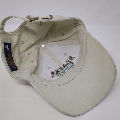 Alaska The Last Frontier Slideback Hat Tan One Size Embroidered 6 Panel