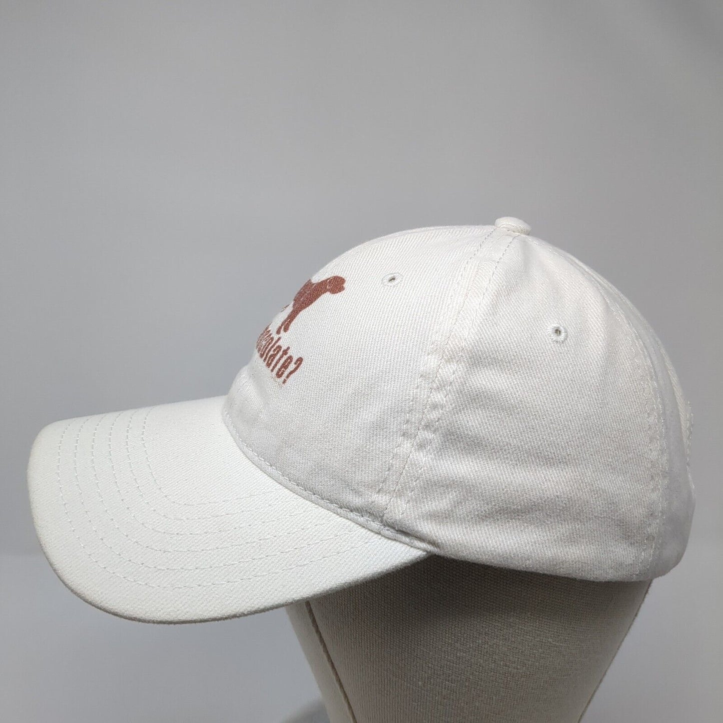 Got Chocolate? Strapback Hat White Adjustable Vented Holes 6 Panel Otto