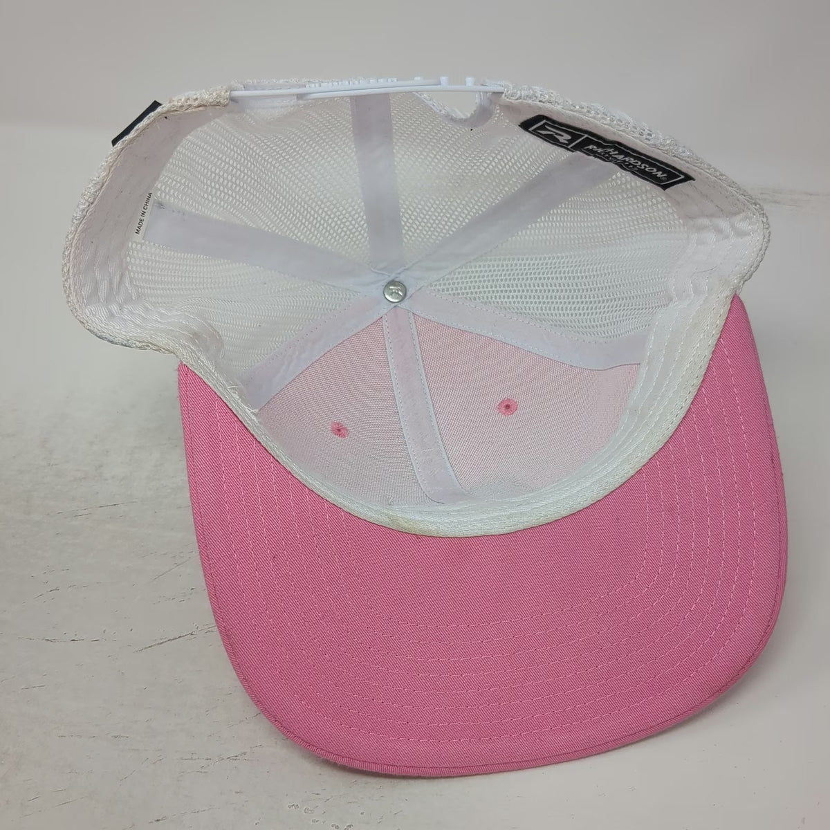 Richardson Trucker Hat Pink White One Size Mesh Snapback 4Bagger Cornhole Lion