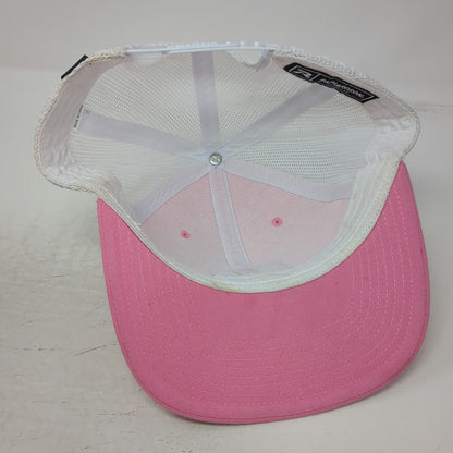Richardson Trucker Hat Pink White One Size Mesh Snapback 4Bagger Cornhole Lion