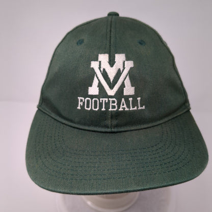 MV Football Strapback Hat Green OSFM Adjustable Embroidered Alleson