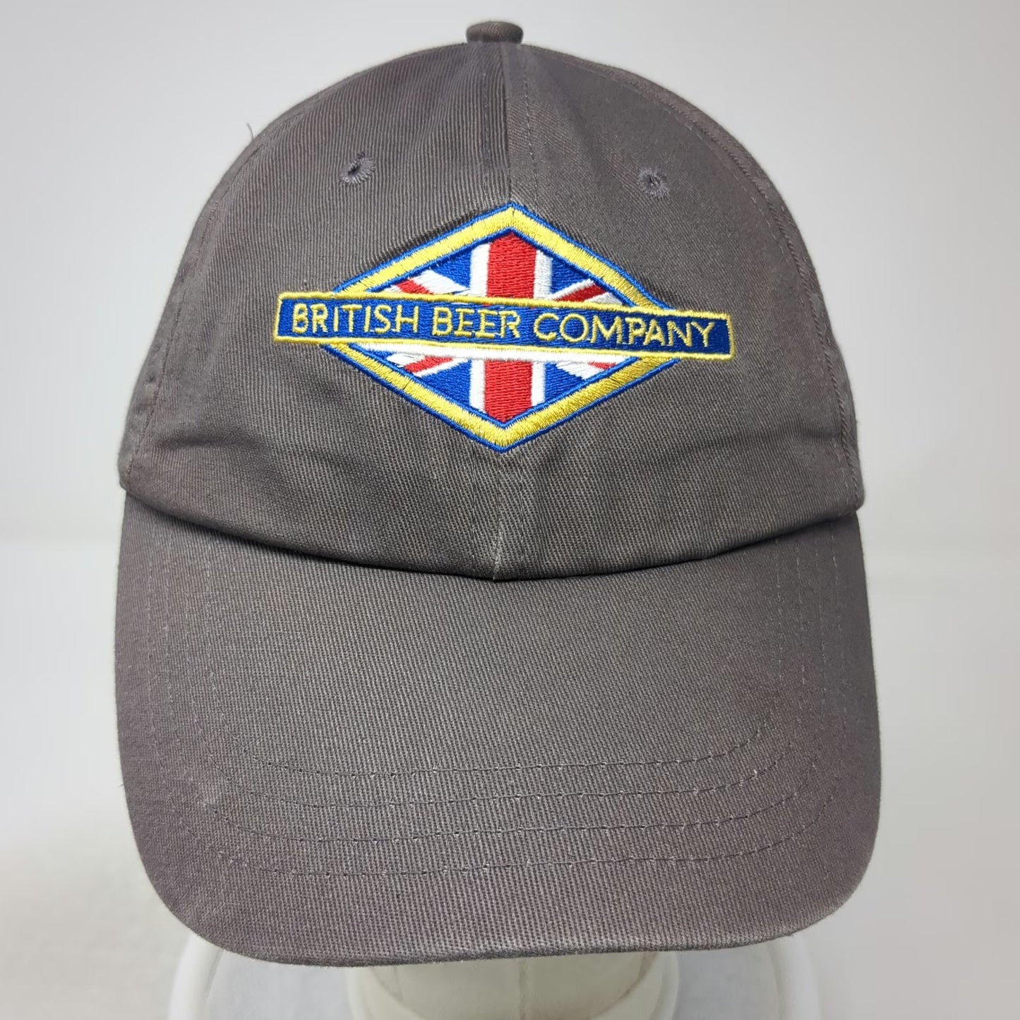 British Beer Company Hat Baseball Cap Gray One Size Slideback Union Jack Logo