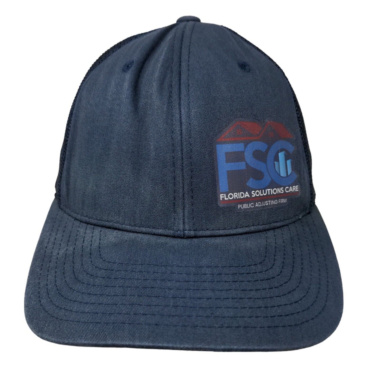 Florida Solutions Care Public Adjusting Firm Fitted Trucker Hat Blue OS Mesh