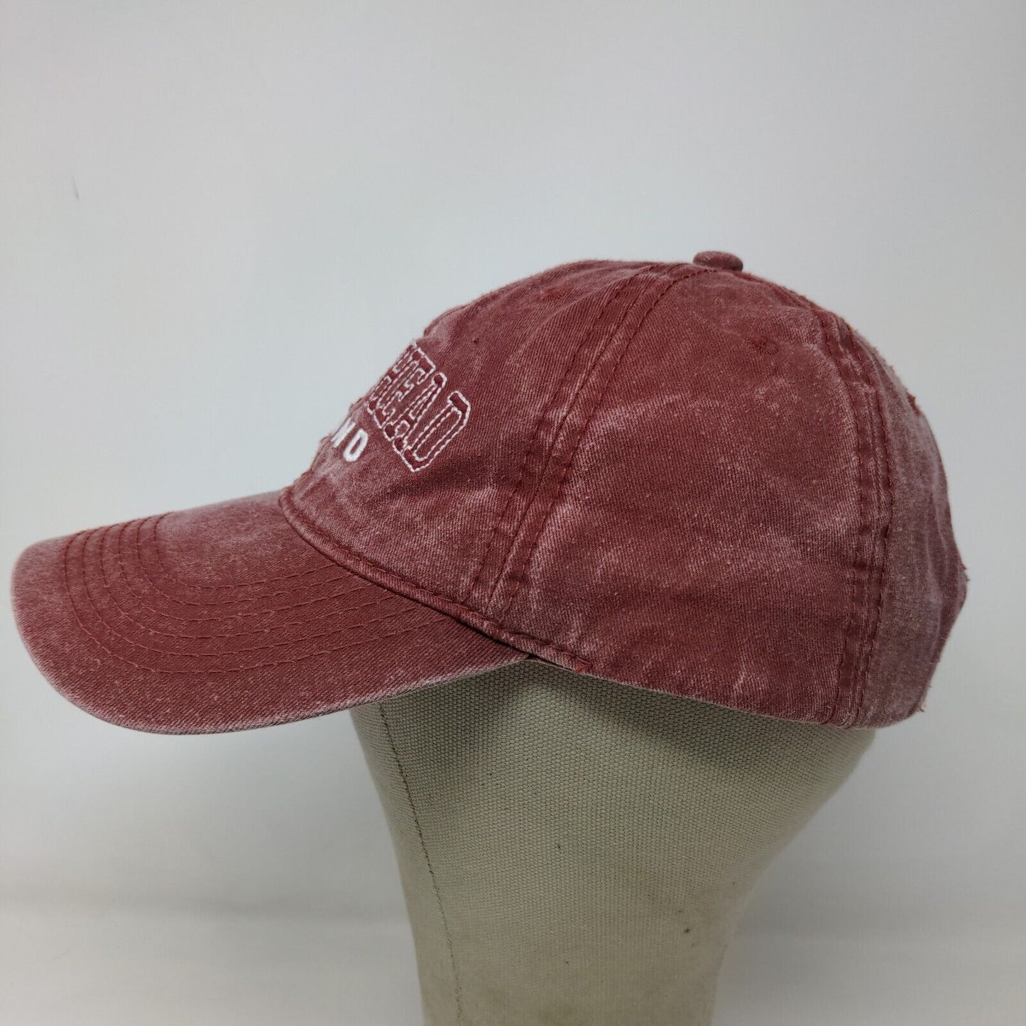 ESY Men's Slideback Hat Red OSFA Embroidered Hilton Head Island Logo Cotton