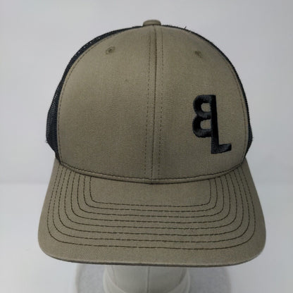 Richardson Snapback Mesh Back Trucker Hat Tan OSFA Embroidered Logo