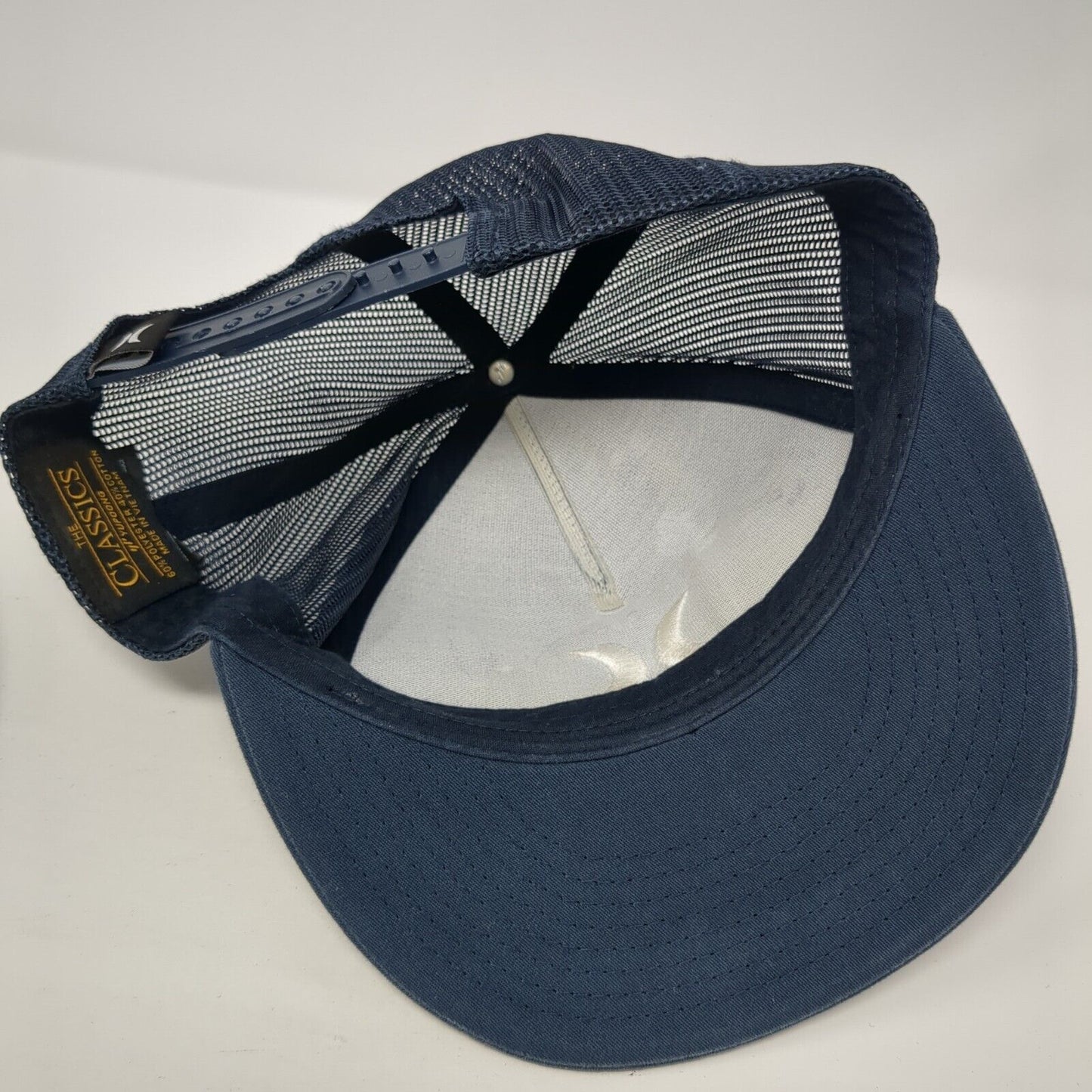 Hurley Logo Snapback Mesh Back Trucker Hat Blue One Size Adjustable