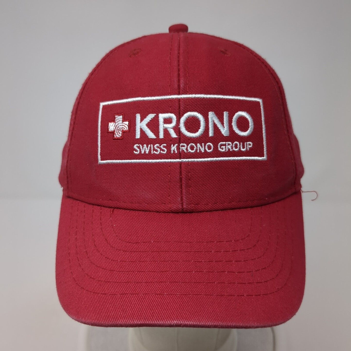 Swiss Krono Group Slideback Hat Red One Size Adjustable Embroidered