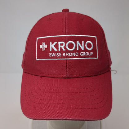 Swiss Krono Group Slideback Hat Red One Size Adjustable Embroidered