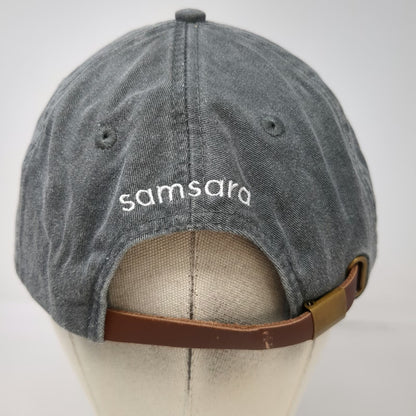 Adams Baseball Cap Gray One Size Leather Strapback Owl Logo Samsara Hat