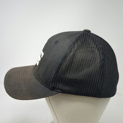 Yupoong Baseball Cap Black One Size Mesh Flexfit Curved Brim Embroidered CAF hat