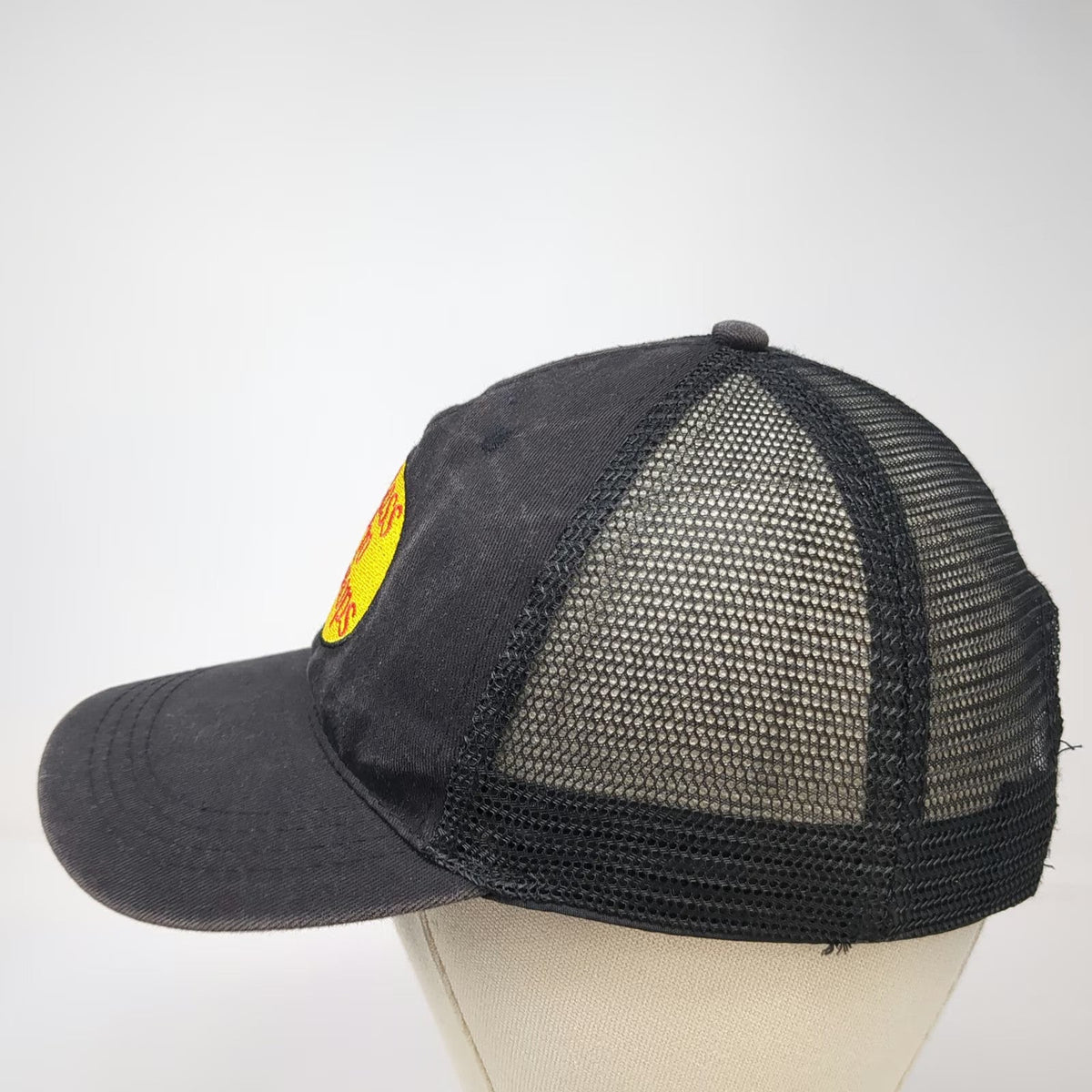 Bass Pro Shops Trucker Hat Black One Size Mesh Back Snapback Bass Fish Patch