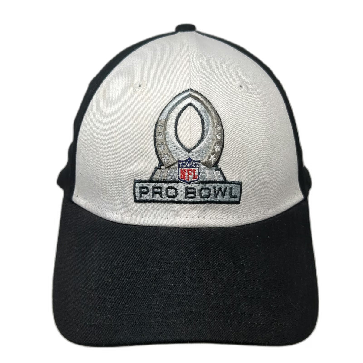 New Era NFL Pro Bowl Cap Black White One Size OS Strapback Curved Brim Logo Hat