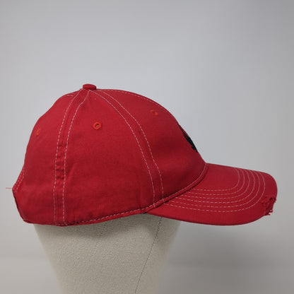 Ruger Strapback Baseball Cap Red One Size Adjustable Embroidered Distressed