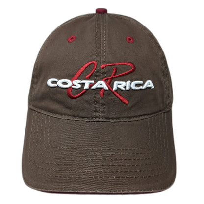 Branding Costa Rica Baseball Cap Brown One Size Pura Vida Souvenir Slideback Hat