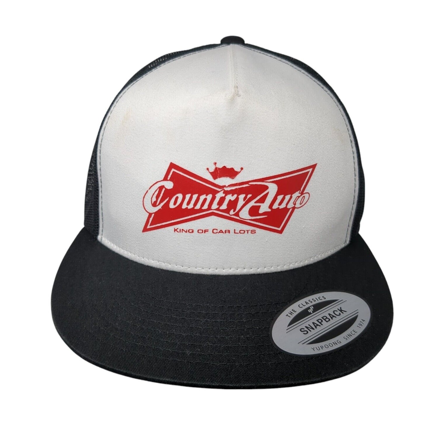 Country Auto Snapback Trucker Hat Black One Size Mesh Back Yupoong