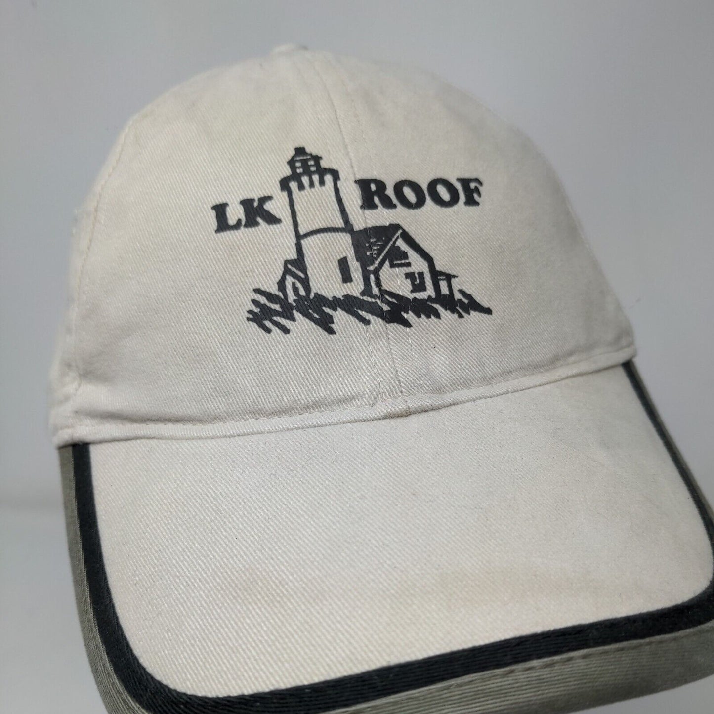 LK Roof Lighthouse Strapback Hat Tan OSFA Solid Vent Holes 6 Panel