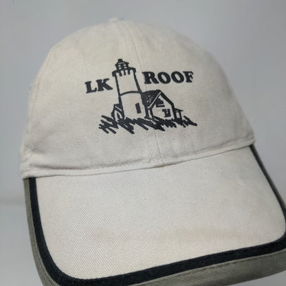 LK Roof Lighthouse Strapback Hat Tan OSFA Solid Vent Holes 6 Panel