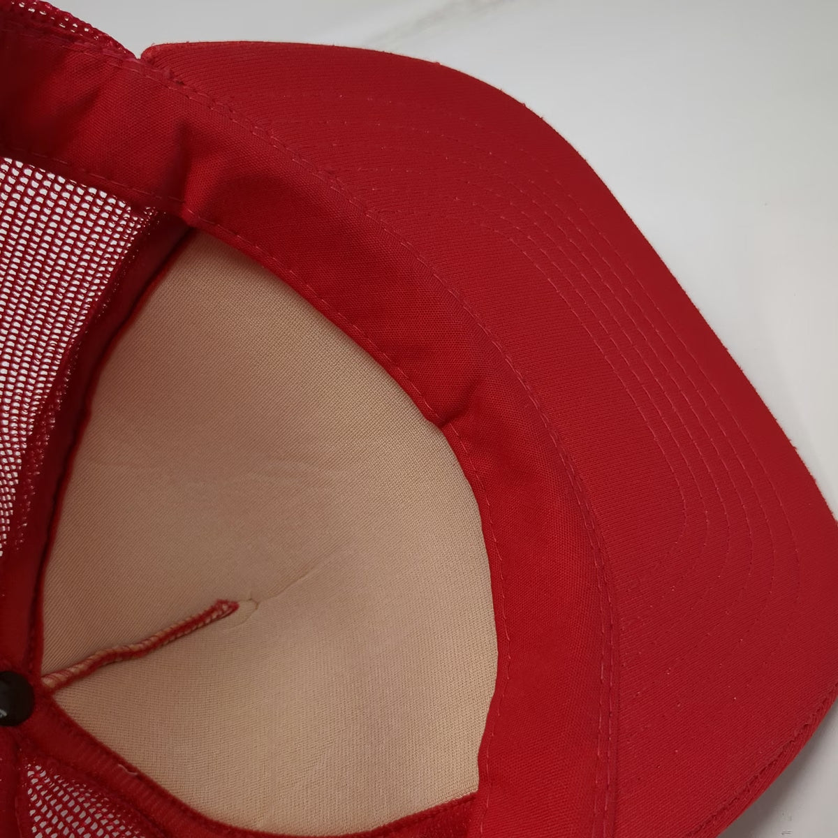 Headwear Trucker Hat Red One Size DeVilbiss Air Compressor Mesh Back Snapback