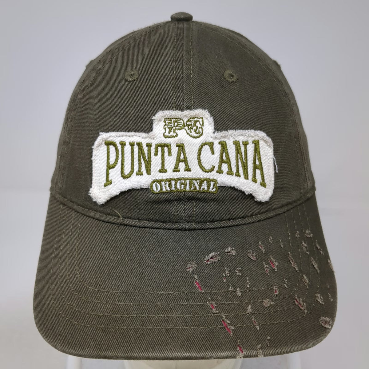 Robin Ruth Punta Cana Hat Baseball Cap Green One Size Strapback Distressed Logo